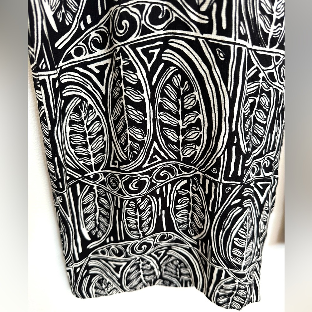 Loft Black and White Print Wide Leg Pants Size 12 - Picture 8 of 10